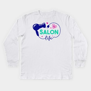 Cute Salon Life Hair Stylist Hairdresser Art Kids Long Sleeve T-Shirt